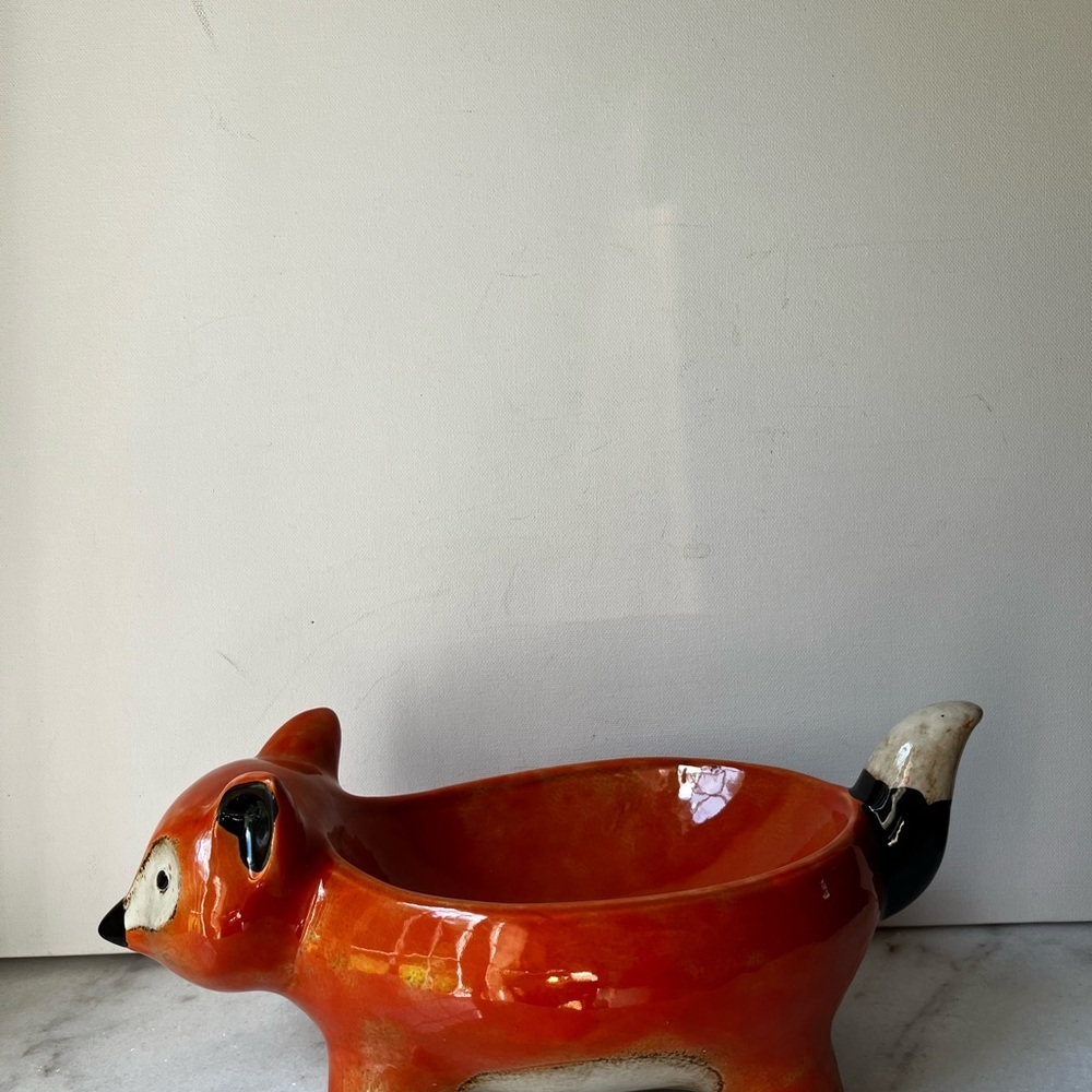 Orange Fox Ceramic Bowl by Pier 1 - Picture 5 of 14